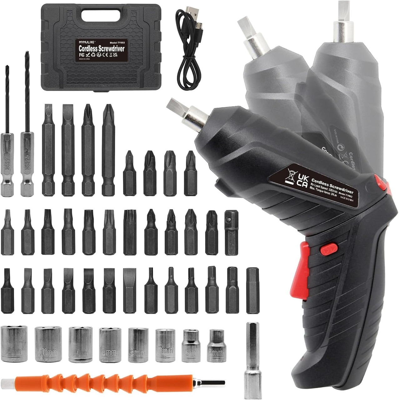 3.6V Cordless Electric Screwdriver Set USB Charging 3Nm Screw Gun With LED Light