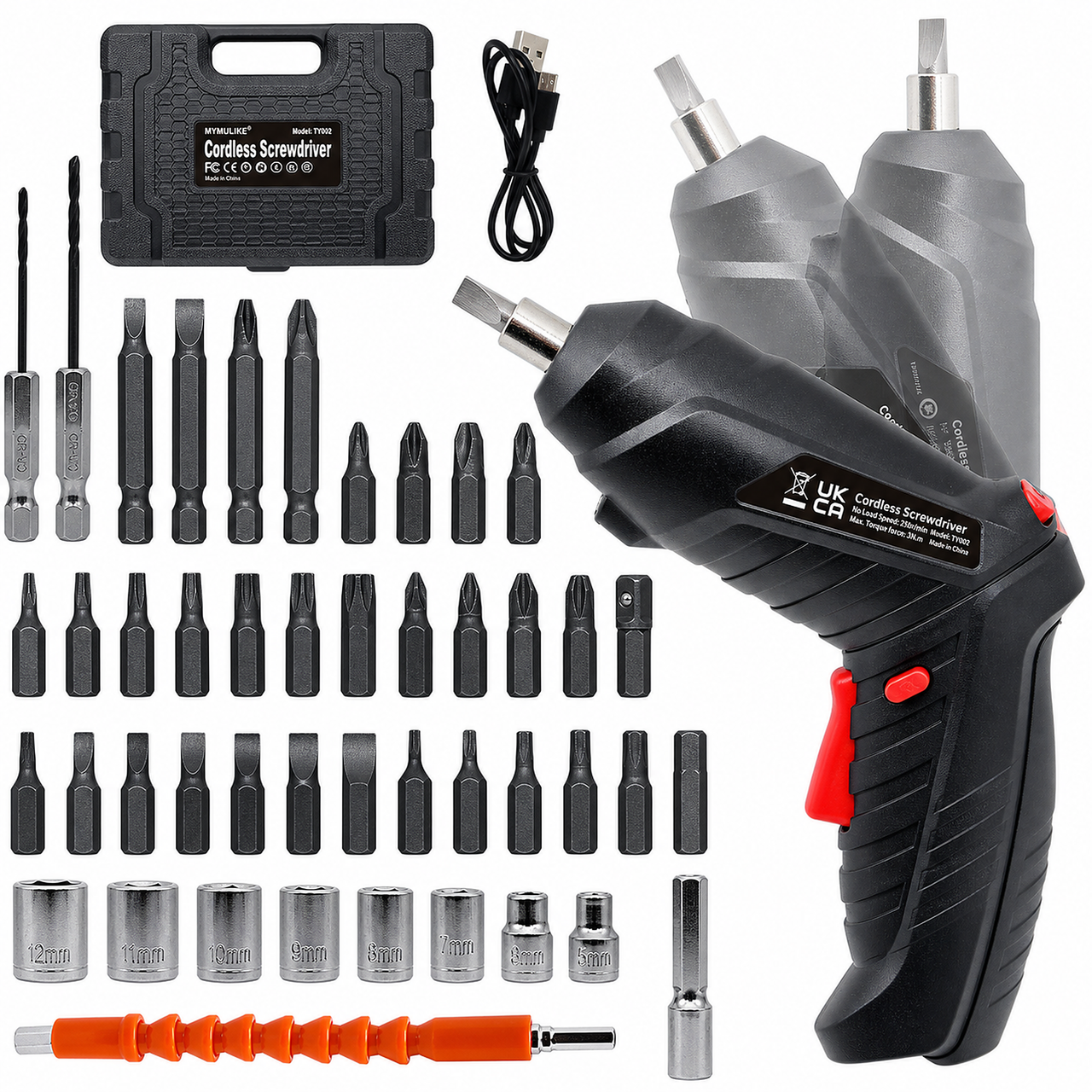 3.6V Cordless Electric Screwdriver Set USB Charging 3Nm Screw Gun With LED Light