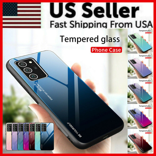 For Samsung Galaxy S20 Plus Ultra Slim Gradient Tempered Glass Hybrid Case Cover