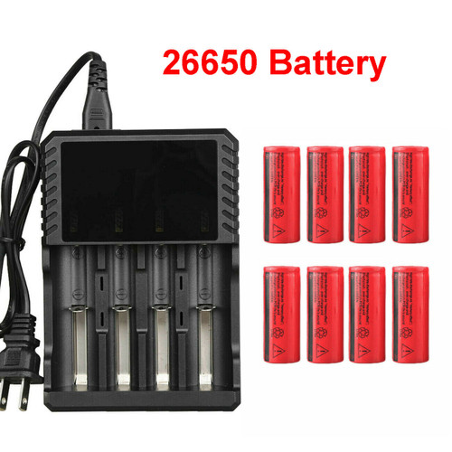 26650 Battery 3000mAh 3.7V Flat Top Li-ion Rechargeable Batteries For Torch Lot