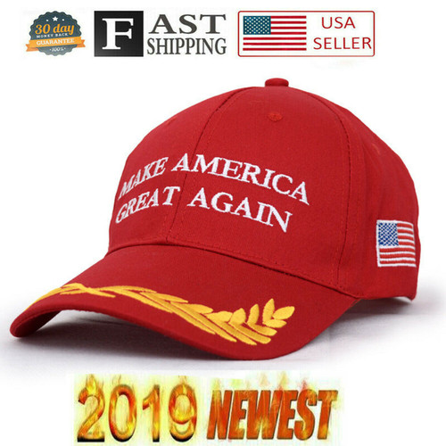 2019 Donald Trump MAGA Red Hat Make America Great Again Embroidered Cap US Flag