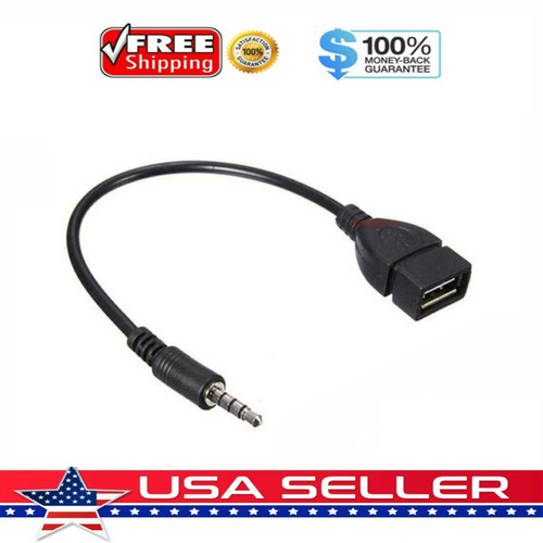 3.5mm Male Audio AUX Jack to USB 2.0 Type A Female OTG Converter Adapter Cable