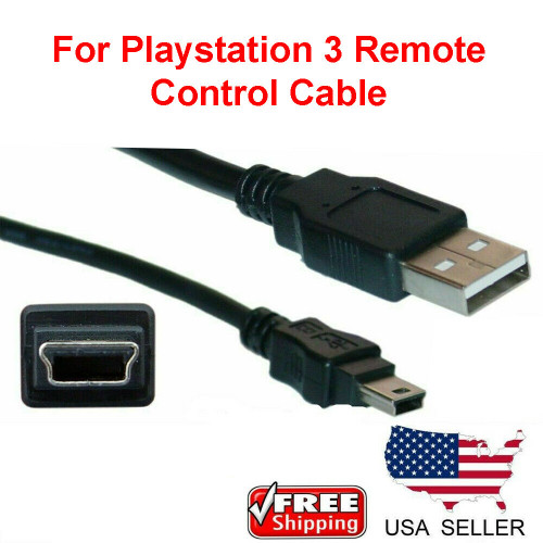 Wireless Controller Remote Control USB Charger Cable Cord For Playstation PS3