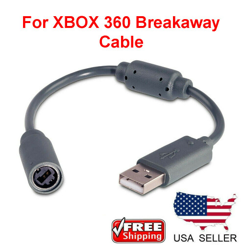 USB Breakaway Dongle Cable Cord Adapter For Xbox 360 PC Wired Controller USA