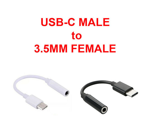 USB-C Type C Adapter Port to 3.5MM Aux Audio Jack Earphone Headphone Cable USB