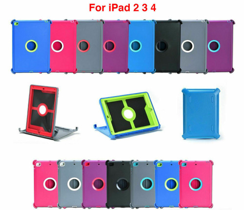 For Apple iPad 2 3 4 th Gen Shock Case Cover Stand (Fits Otterbox Defender Clip)