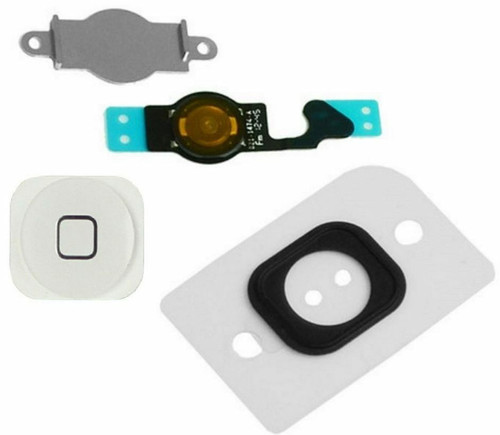 OEM Home Menu Button Key Cap Flex Cable Bracket Holder for Apple iPhone 5 WHITE