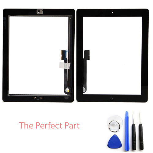 OEM SPEC Black Glass Touch Screen Digitizer Home Button Assembly For iPad 3 4