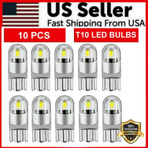 10PCS LED T10 194 168 W5W Canbus White Dome License Side Marker Light Bulb 6000K