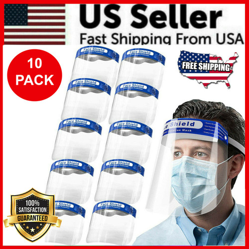 10-Pack Face Shield Reusable Washable Protection Cover Face Mask Anti-Splash USA