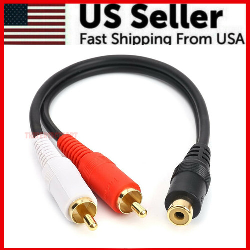 Premium RCA Audio Jack Cable Y Adapter Splitter 1 Female to 2 Male Plug Quality