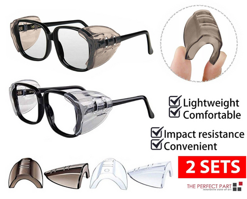 2 Pairs Side Shields For Eye Glasses Slip On Safety Glasses Shield Universal US