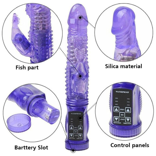 Rabbit Vibrator G-Spot Dildo Vibe Waterproof Massager Sex Toys For Women Female