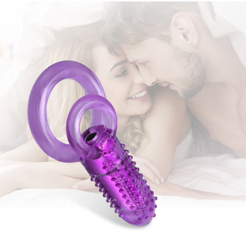 Vibrating Penis Cock Ring Dual Clit Stimulator Couple Sex Toys For Men Enhancer