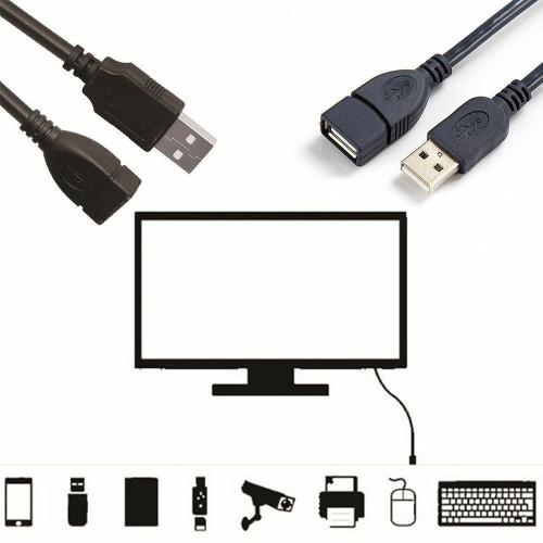6FT USB 2.0 Male to Female Extension Data Charger Cable Cord Adapter M/F 6 Feet