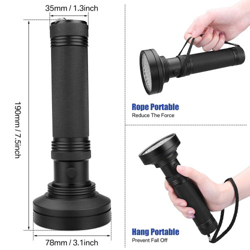 UV Ultraviolet Light 100 LED Flashlight BlackLight 395nM Inspection Lamp Torch