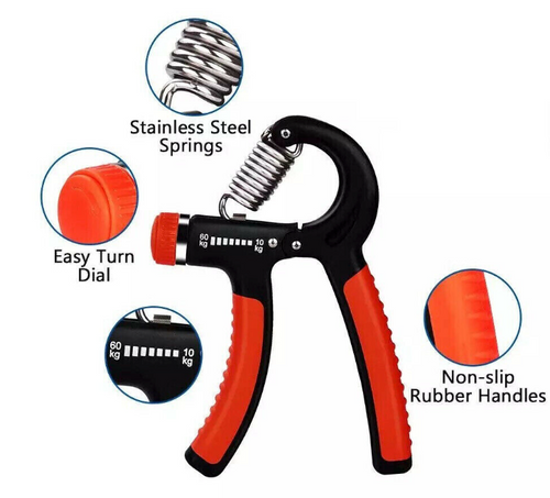 Hand Grip Strength Power Trainer Gripper Strengthener Adjustable Gym Exerciser 