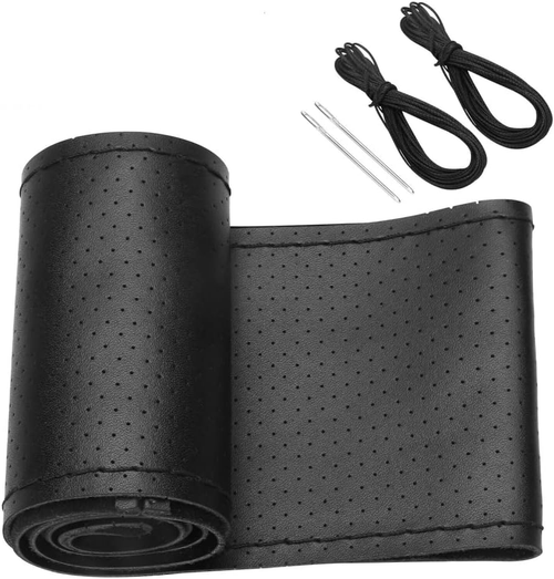 Genuine Leather DIY Car Steering Wheel Cover Anti-slip For 15"/38 cm Black US by The Perfect Part – Auto & Tools in New condition from The Perfect Part for a low price