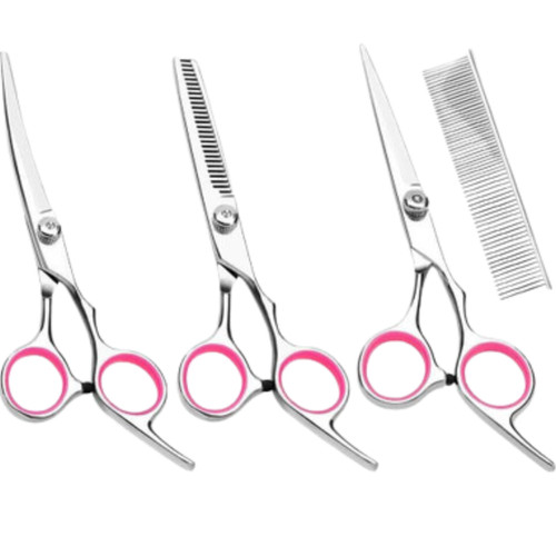 Pet Dog Grooming Scissors Stainless Straight Curved Thinning Shears Trimmer Kits