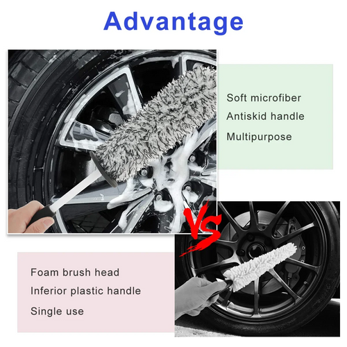 Car Alloy Wheel Cleaning Brush Tool Tire Washing Clean Soft Bristle Cleaner US