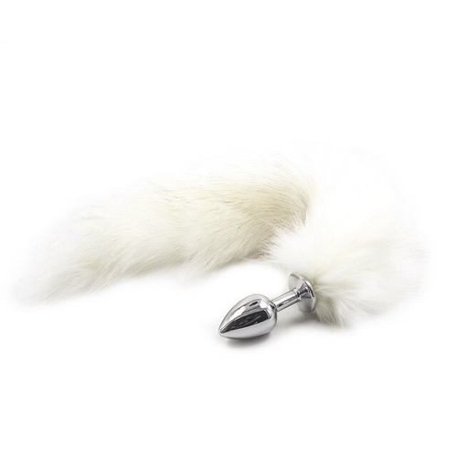 False Fox Tail With Metal Anal-Butt Plug Buttplug Cosplay Game Toy Games Romance