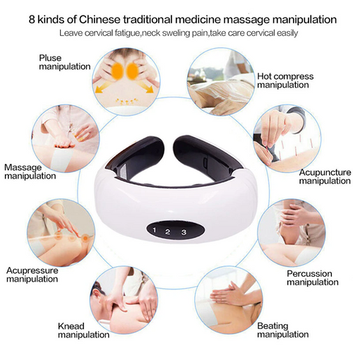 Electric Cervical Pulse Neck Massager Muscle Relax Massage Magnetic Therapy US