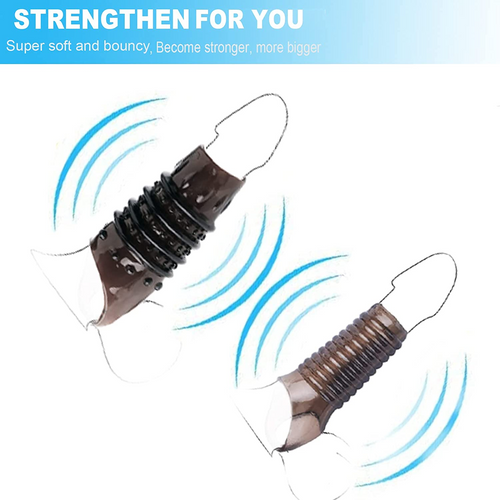 2PCS Reusable Cock Ring Glans Penis Enlarger Delayed Ejaculation Sleeve Extender