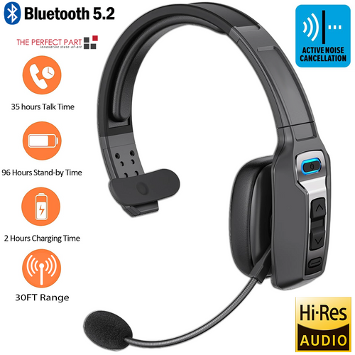 Trucker Bluetooth 5.2 Wireless Headset With Noise Cancelling Mic For Phones PC by The Perfect Part – Headphones & Audio Devices in New condition from The Perfect Part for a low price