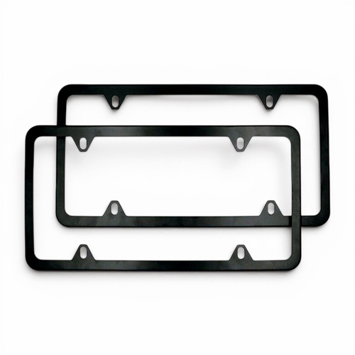 2x High Quality Stainless Steel Metal License Plate Frame Tag Cover Black New US