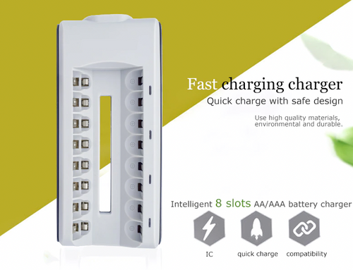 8 Slot Battery Charger For Ni-MH Ni-CD AA AAA Rechargeable Batteries Fast Charge