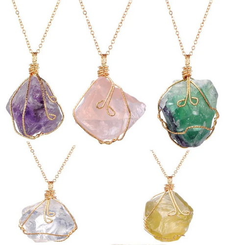 Natural Gemstone Necklace Chakra Stone Pendant Energy Healing Crystal with Chain by The Perfect Part – Jewelry & Accessories in New condition from The Perfect Part for a low price