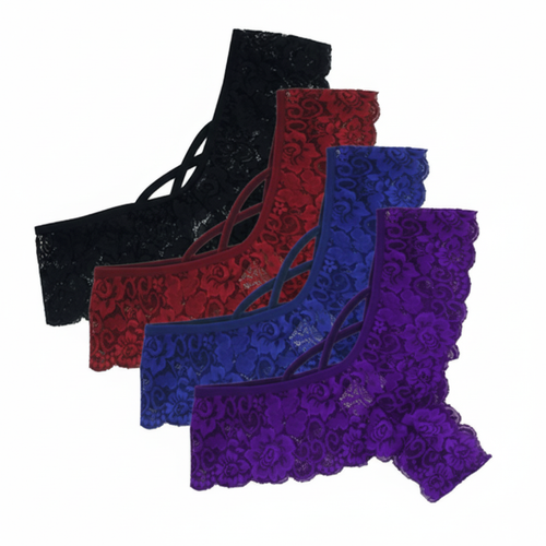 4 Pack Women Sexy Lace Underwear Lingerie Panties G-String Brief Thong Plus Size by The Perfect Part – Clothing in New condition from The Perfect Part for a low price