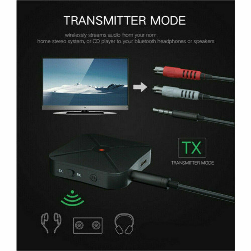 2in1 Bluetooth Transmitter Receiver Wireless Adapter TV Home Stereo A2DP Audio
