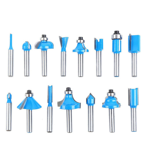 15Pcs Carbon Milling Cutter Router Bit Set Tungsten Carbide Router 1/4" Shank US