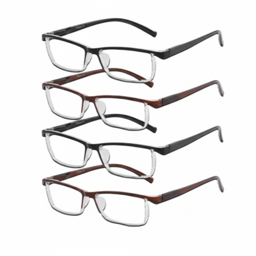 4 Pack Reading Glasses Readers Men Women Square Frame Spring Hinge Unisex Pairs by The Perfect Part – Office & Stationery in New condition from The Perfect Part for a low price