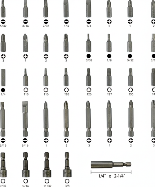 37 Piece Impact Screwdriver Bit Set Nut Driver Torx Phillips Tool Magnetic Drill