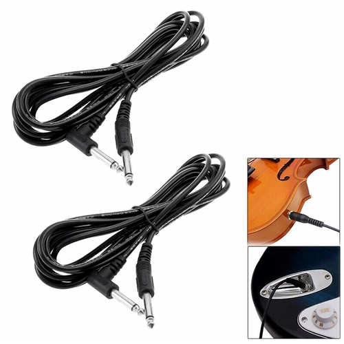2 PACK 10FT Electric Patch Cord Guitar Amplifier Amp Cable Right Angle 90 Degree