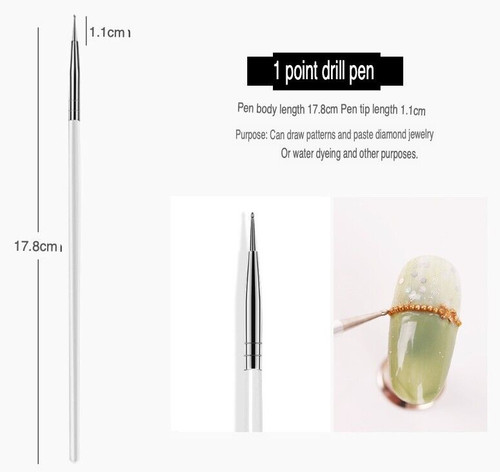 20PCS/Set Nail Art Design Dotting Painting Drawing Polish Brush Pen Tools UV Gel