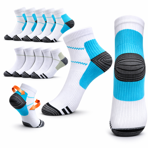 5 Pairs Compression Socks Plantar Fasciitis Arch Ankle Running Support Men Women