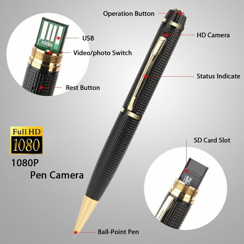 1080P HD Pocket Pen Camera Hidden Cam Mini Body Video Recorder DVR Security  USB