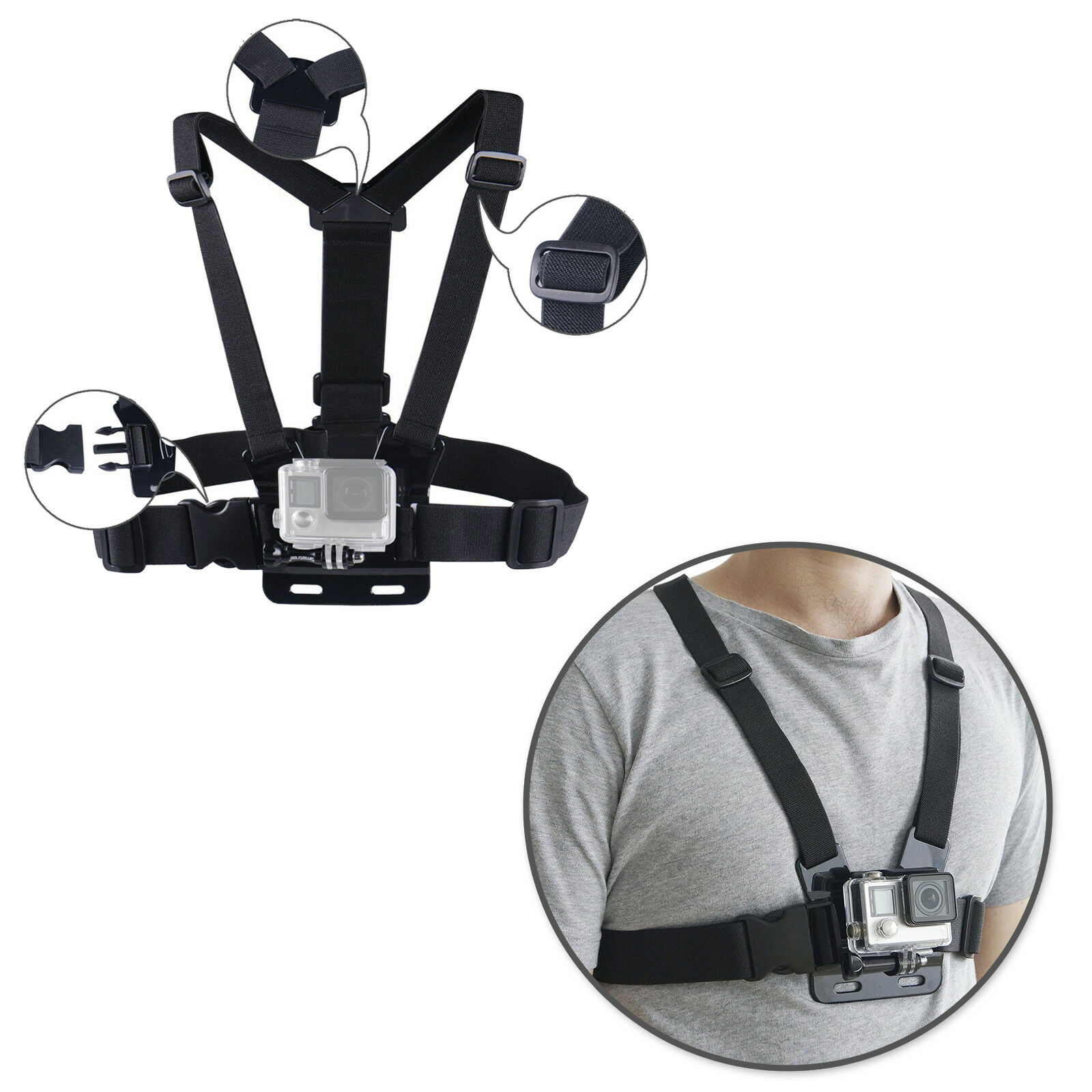 Supporto A Sgancio Rapido In Alluminio 360° Per GoPro Hero 8/9/10/11/12, Max, Akaso, SJCAM, Xiaomi Yi - Fibbia Metallica