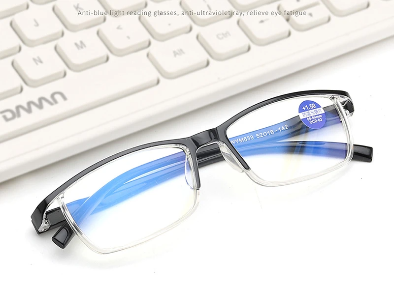 JOLISU 4 Pack Reading Glasses Men Blue Light Blocking With Spring All