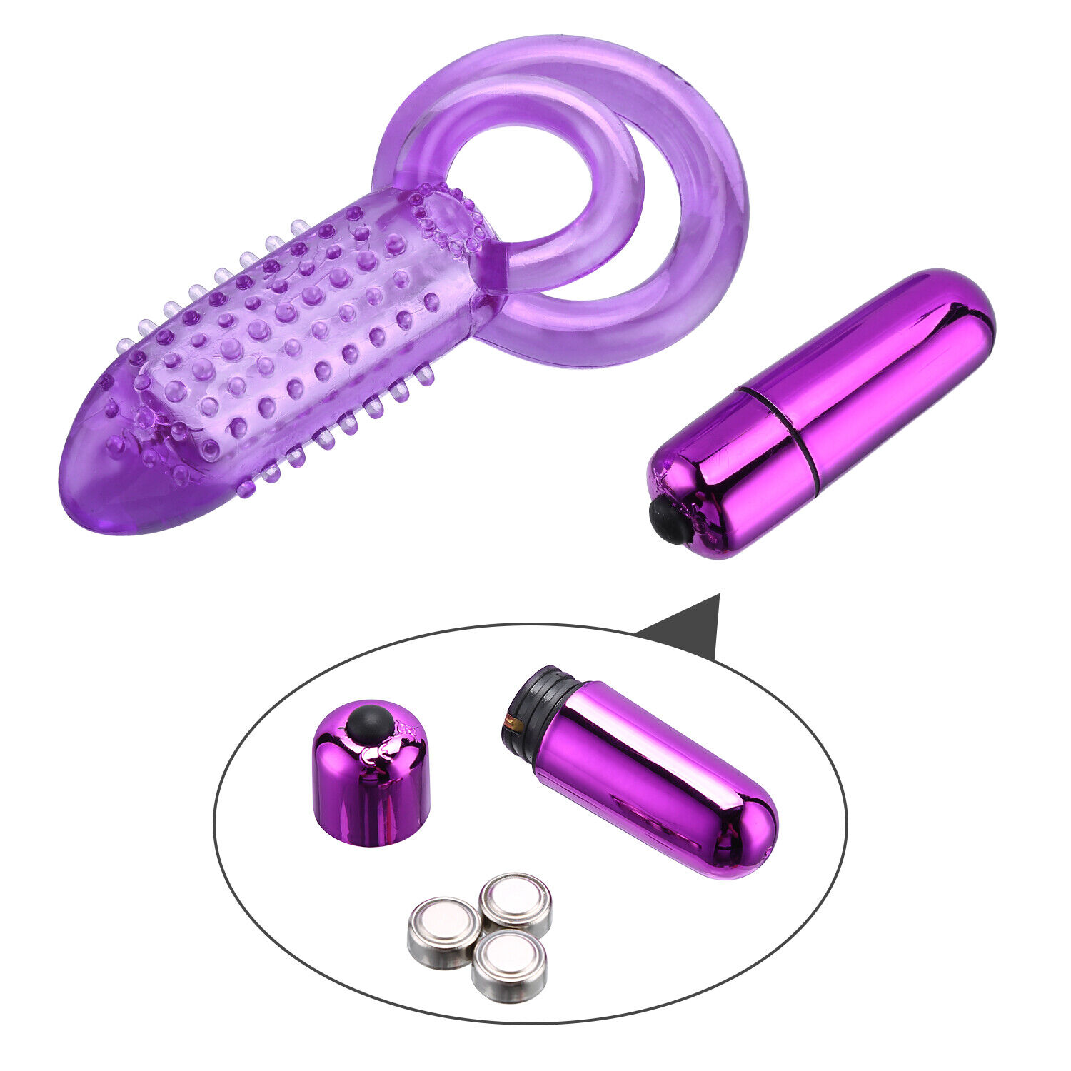 Vibrating Penis Cock Ring Dual Clit Stimulator Couple Sex Toys For Men  Enhancer