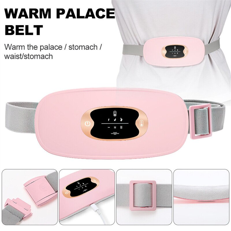 Electric Heating Menstrual Vibration Pad Belt For Period Pain Relief Electric Heating Menstrual Vibration Pad Belt For Period Pain Relief