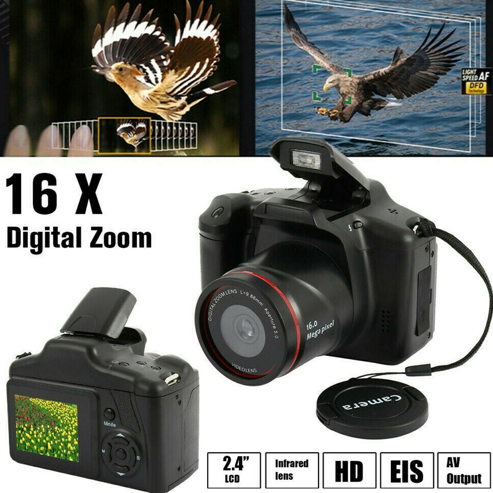 Digital Camera for Photography with 2.4 Inch LCD Screen, 16x Digital Zoom  720p Mini Camera Vlog Camera with 9.88mm Wide-Angle Lens Cool Stuff Travel