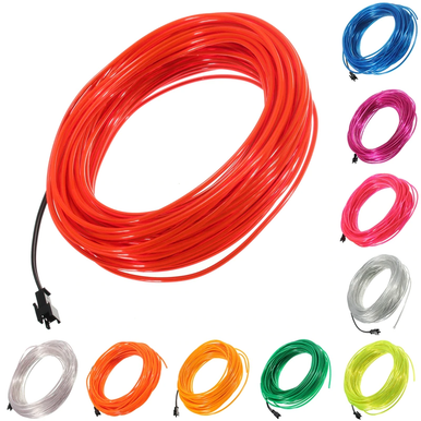 Neon Plastic String Neon LED Light Glow EL Wire String Strip Rope Tube Decor Car Party ...