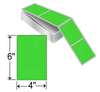 Zebra 4" x 6" Fluor. Green Thermal Transfer Labels (Fanfold) THF46-1PFG