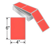 Zebra 4" x 6" Fluor. Red Thermal Transfer Labels (Fanfold) THF46-1PFR