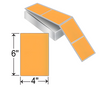 Zebra 4" x 6" Fluor. Orange Thermal Transfer Labels (Fanfold) THF46-1PFO