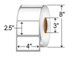 Zebra 4" x 2.5" Thermal Transfer Labels (No Perforations) TH425-1